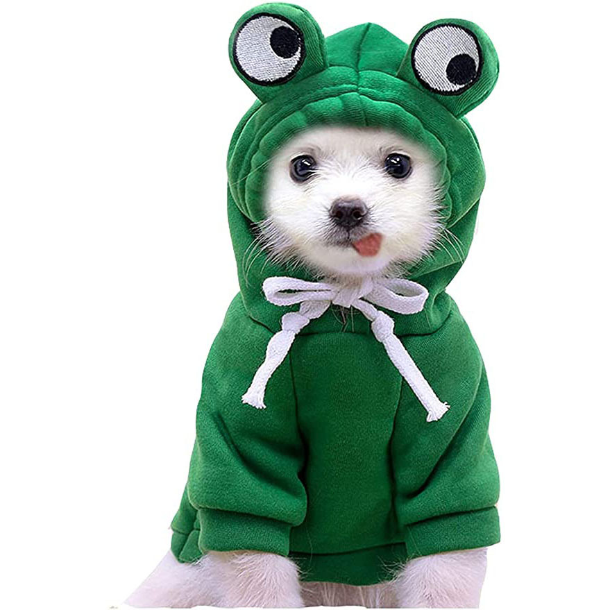 秋冬宠物狗狗服装连帽衫运动衫卫衣小中型犬青蛙形状猫咪衣服可爱