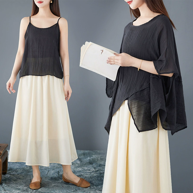 Нерегулярный солнцезащитный костюм женский летний 2025 новый литературный универсальный солнцезащитный крем