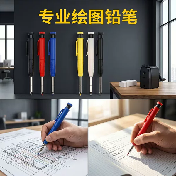 Cross-Border Popular Long-Head Deep-Hole Woodworking Mechanical Pencil, Specialized for Woodworking, Precise Drilling Positioning Mechanical Pencil Wholesale