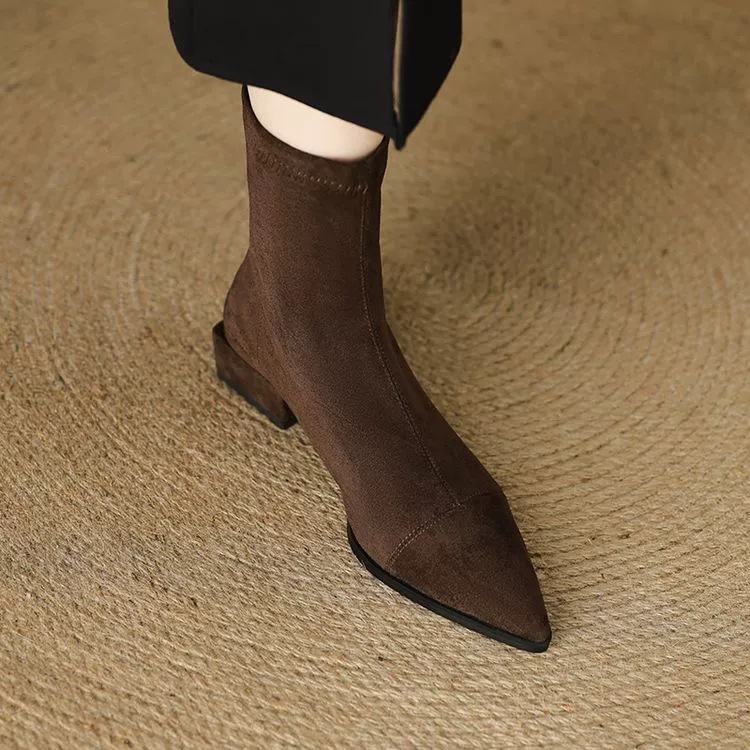 Winter cowboy laarzen voor dames van suède met warme voering_voghion.com