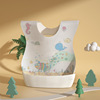 Handheld cartoon hygienic children's eating bib for food non-woven cloth to go out, with pocket