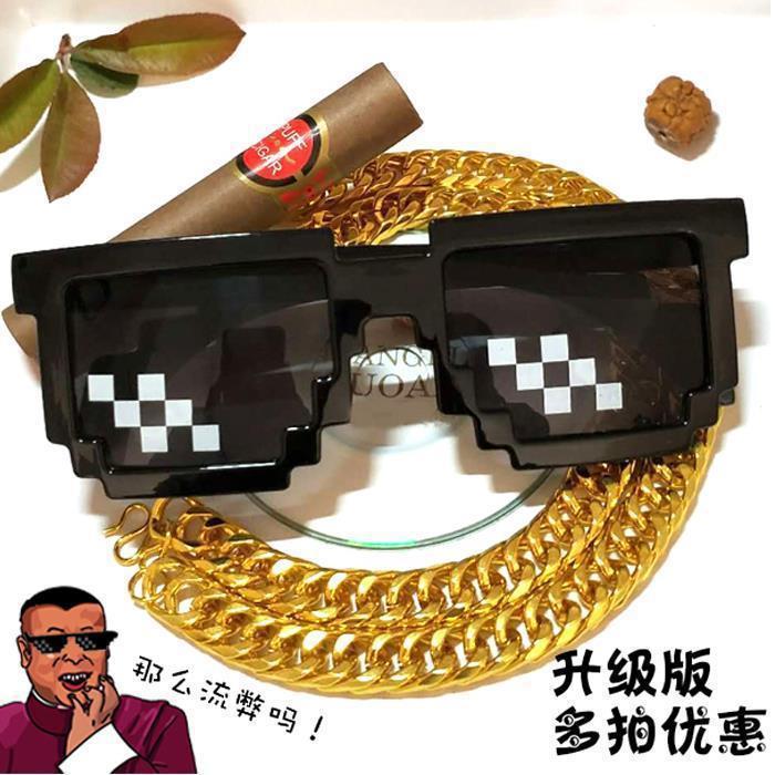 新しいモザイクメガネ二次元サングラス Minecraft パーソナリティピクセルサングラス卸売パーティーメガネ爆発|undefined