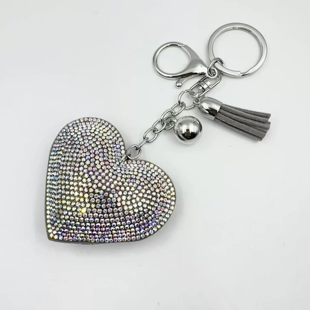 Брелок (в стиле Chanel) сердце с кисточкой, аксессуар DIY, 9×8×2 см