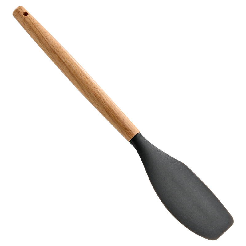 Large scraper with wooden handle (small version) black