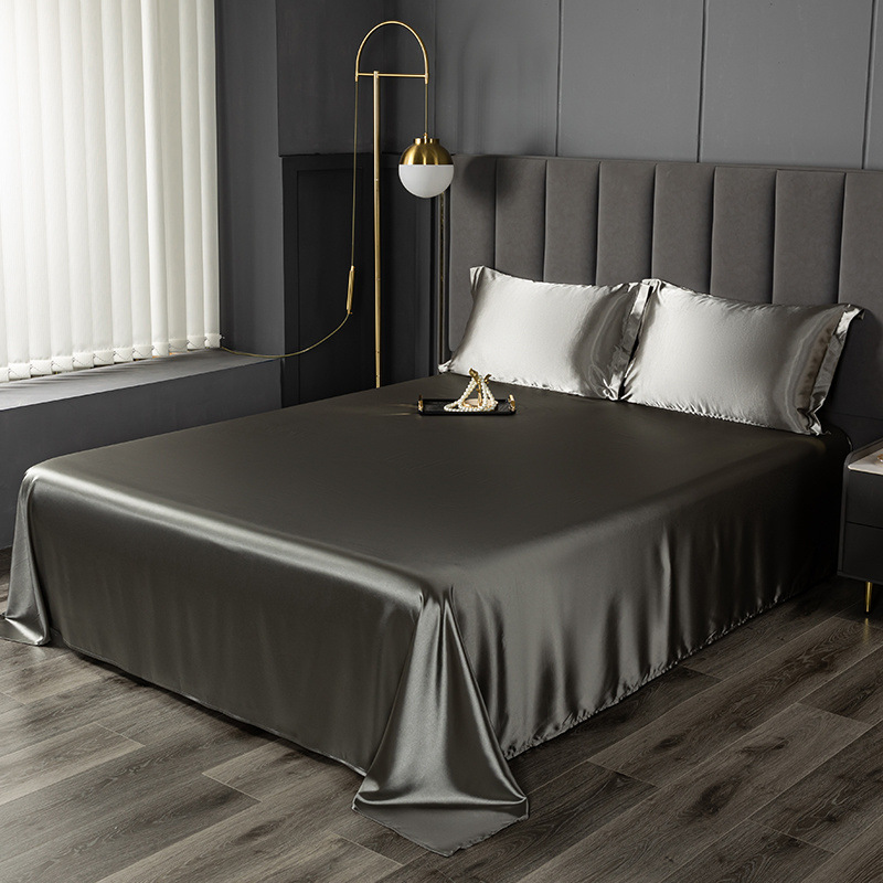 Double-Sided Ice Silk Bed Sheetss Single Piece Silky Tencel Summer Student Bed Sheetss 1.7m2.3m Single and Double Bed Pads