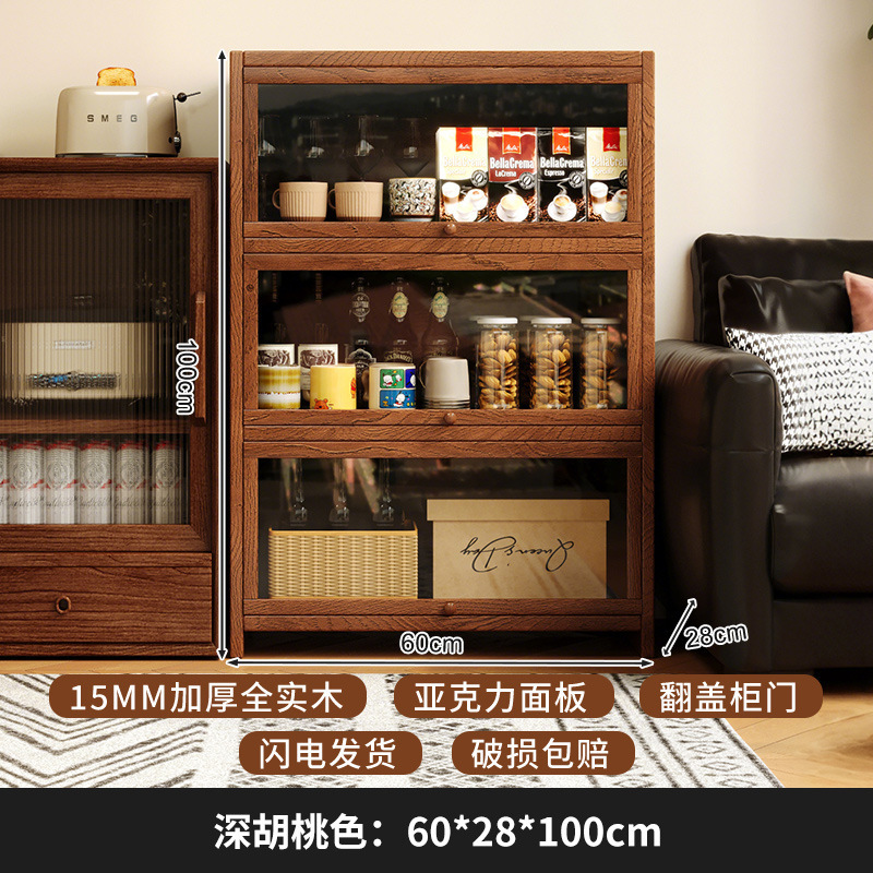 Portavasos de madera de estilo medio, mesa de comedor, estante de almacenamiento de tazas, taza de café, taza de agua, taza de té, armario de almacenamiento a prueba de polvo