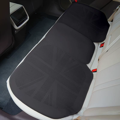 All Seasons, High-End Feel, Ventilated and Universal seat cover - police-flag-flat-style-premium-black-rear-row-universal-model