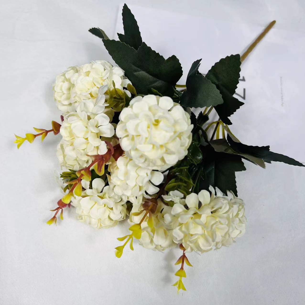 Hortensia artificial 10 cabezas, bola fortuna, decoración hogar, sala, dormitorio, estudio, flor de seda, arreglo floral.