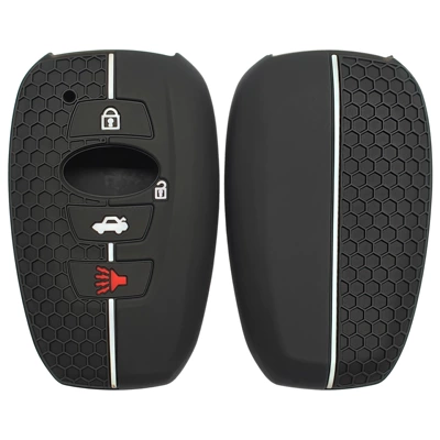 Suitable for the New Subaru Outback Silicone Key Case, Forester Remote Control Silicone Protective Cover, Factory Direct Delivery (Static Rod/Key Bag) - black-white-line