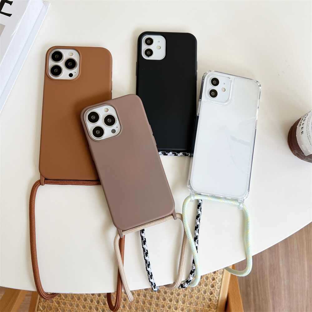 Adatto per 15/16, custodia per iPhone 12, anti-caduta, design semplice, con cordino, custodia protettiva a tracolla, 17 Pro Ins_voghion.com