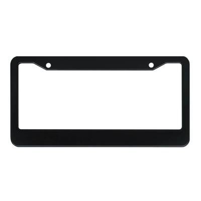 Temu Amazon Stainless Steel American License Plate Frame American Modified Car Can Be Used as a Logo License Plate Frame to Prevent Collision (License plate holder/license plate holder) - round-hole-stainless-steel-black