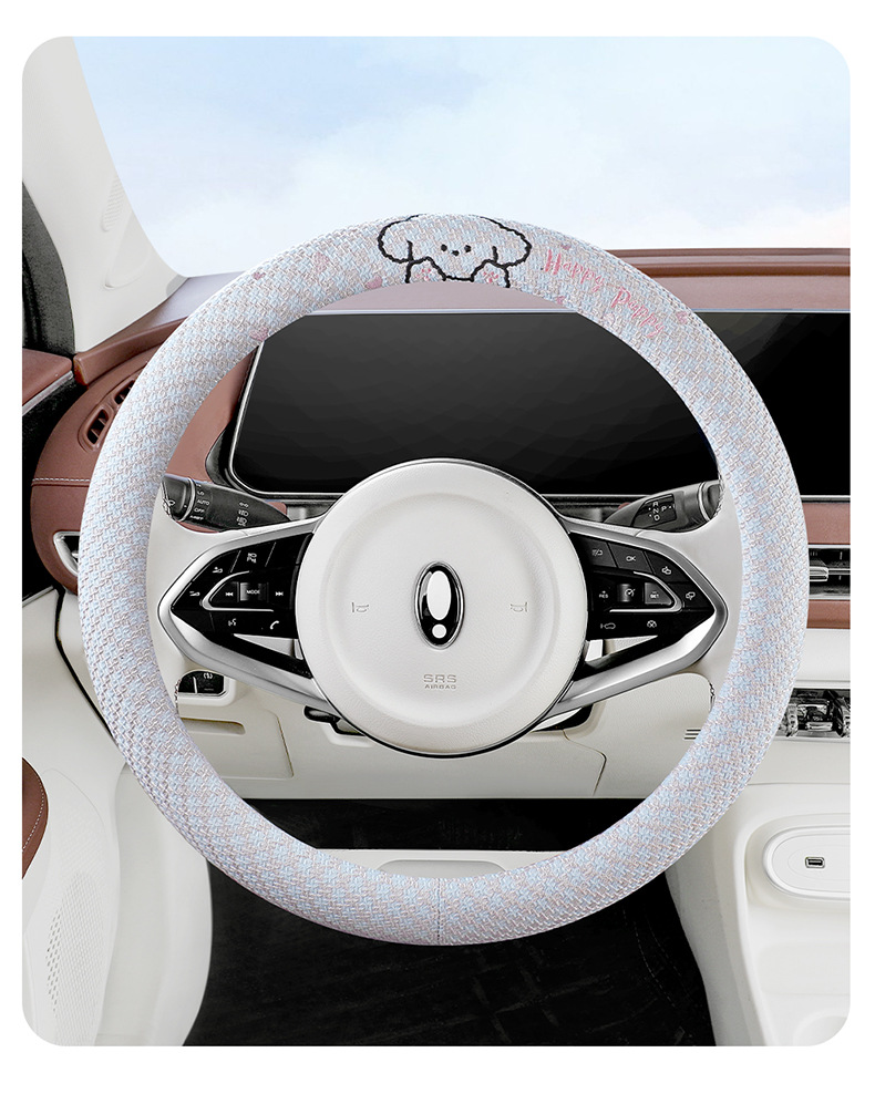 2026 New Model Car Hot-Selling Export-Only Steering Wheel Cover, Linen Truck Steering Wheel Cover for All Seasons, Cross-Border Steering Wheel Cover