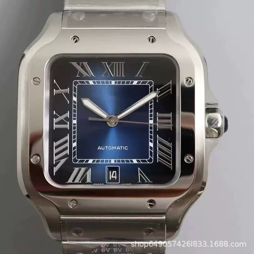 Лучшие продажи нового стиля каркасная квадратная мужская механические часы с календарём верхняя автоматическая механика с полым движением