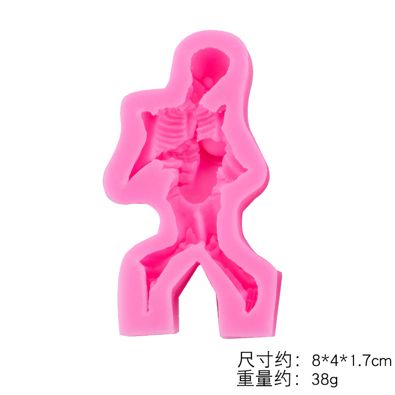 Cráneo personaje de dibujos animados instrumento musical jugando molde de silicona DIY aromaterapia vela molde de yeso Fondant accesorios de chocolate