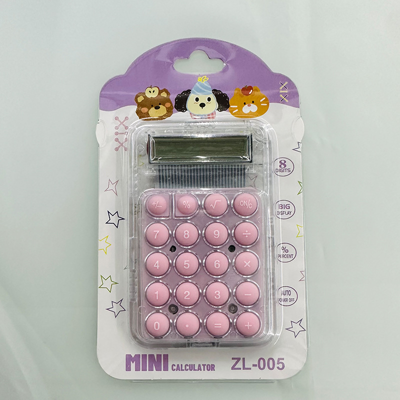 Mini calculadora linda transparente de alto valor transfronteriza bolsillo portátil color caramelo regalo para estudiantes