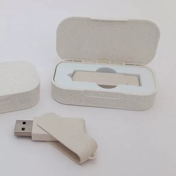 Деградируемый USB-флеш-накопитель из пшеничной соломы, вращающийся, экологически чистый, перерабатываемый, прямые продажи производителя, USB 2.0/3.0, печать