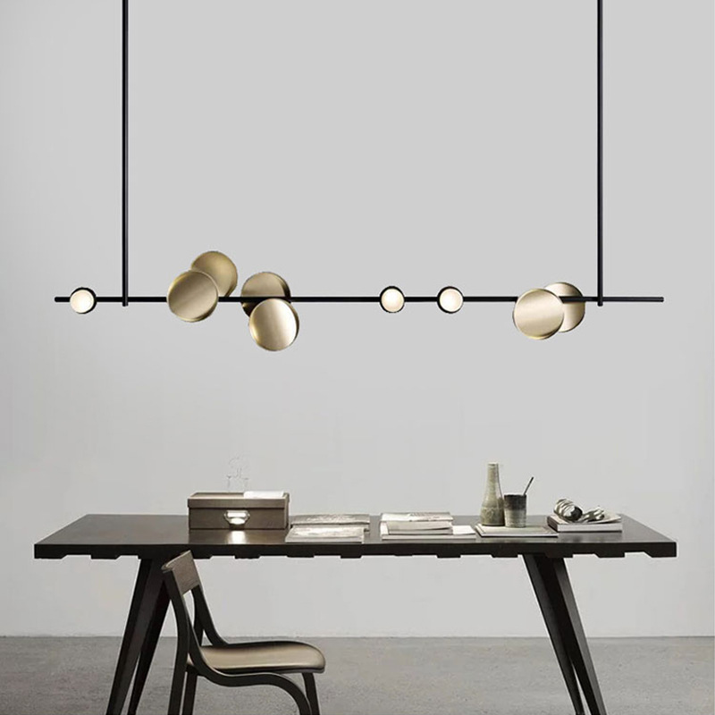 Art Restaurante diseñador creativo estilo nórdico largo estilo moderno minimalista lámpara lámpara candelabro diseño led sala de comedor