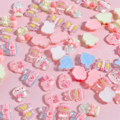 ミニ氷透春日小兎シリーズ樹脂部品diy携帯ケース手作りヘアピンアクセサリー材料バッグ