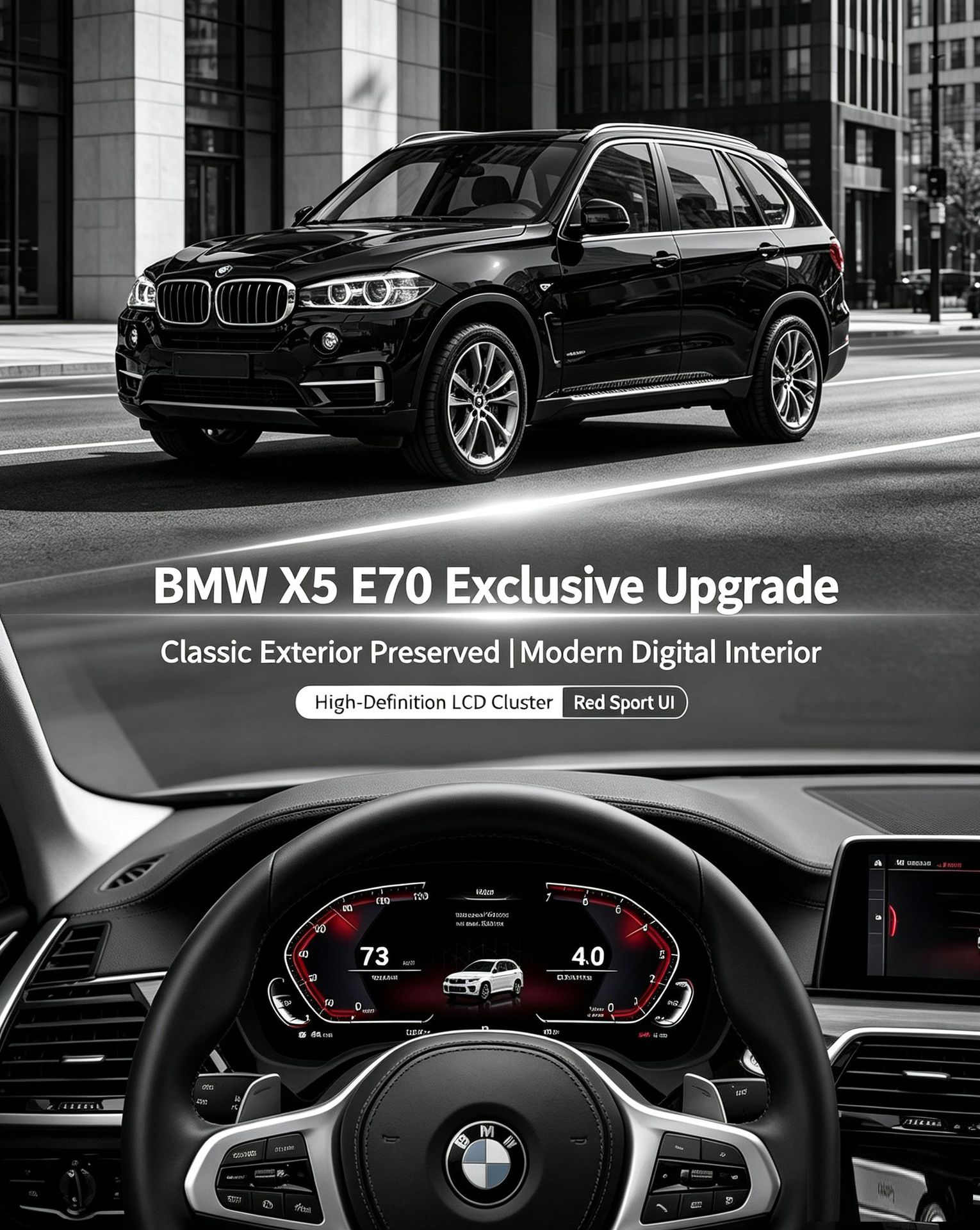 Suitable for Bmw 5 Series E60X5E70X6E71 Original Car Plug-In Virtual Cockpit Lcd Digital Dashboard Modification Parts