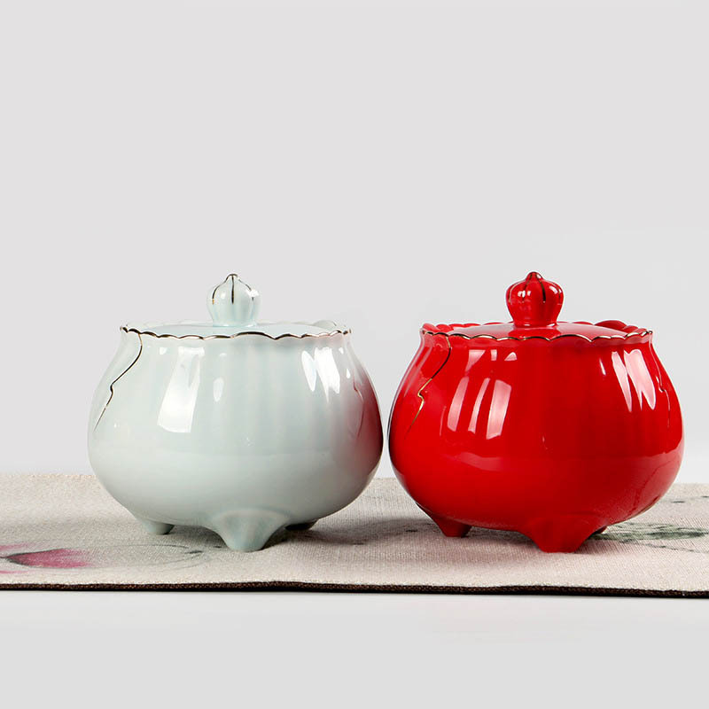 Chinese-style ceramic tea canister business gift airtight storage can Chinese herbal medicine powder can creative home decor gift wholesale