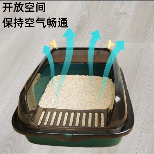 Cross-border cat litter box extra large anti-splashing cat toilet semi-enclosed high fence detachable deer antler cat litter box