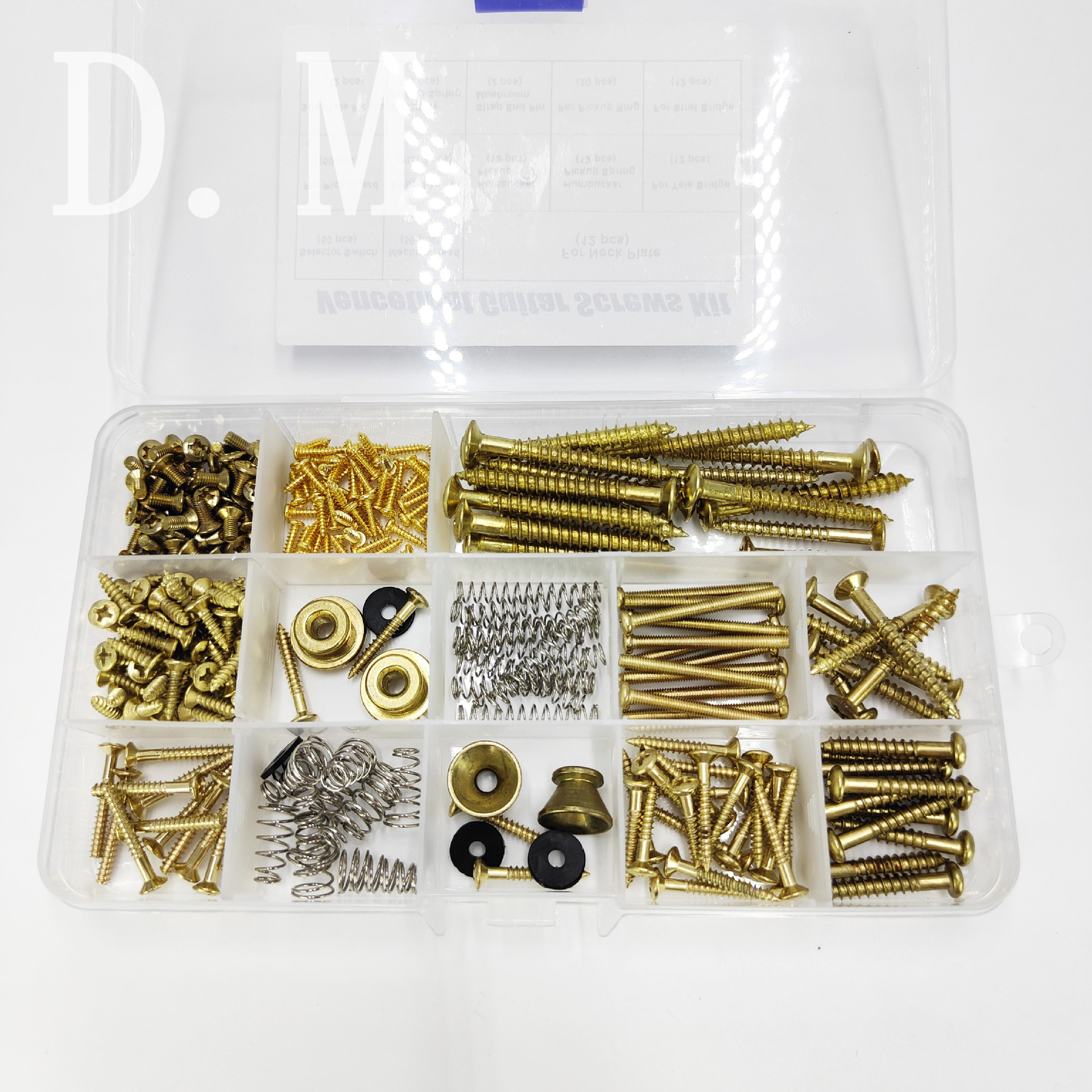 Accesorios para instrumentos musicales fabricante tornillos Juego de 9 piezas en caja accesorios para guitarra tornillo Correa hebilla traje negro plata oro