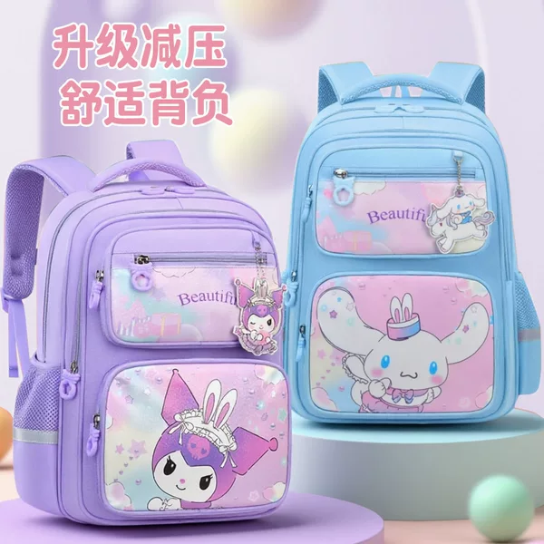 New Cartoon Children's School Bag, Lightweight, Large Capacity, Multiple Compartments, Easy to Store, Water-Resistant Backpack