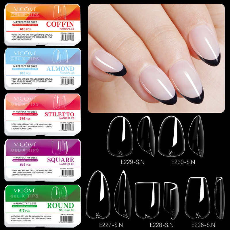 Cross-border European and American Explosions Nail Nails Wear Nails Short Nails High Permeation No Mark False Nails Boxed 14SIZE