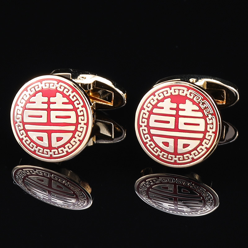 金色圆喜字袖扣.jpg