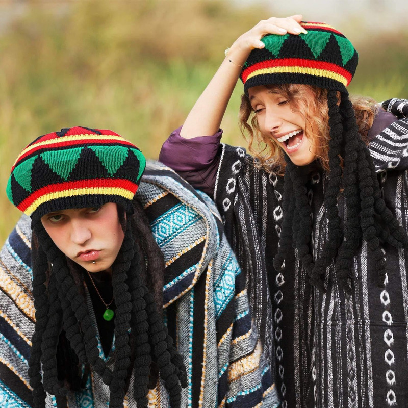 Manufacturer Wholesale New Fashion Beret Single-Strand Dreadlock Wig Halloween Party Costume Personalized Wig Manufacturer Wholesale New Fashion Beret Single-Strand Dreadlock Wig Halloween Party Costume Personalized Wig