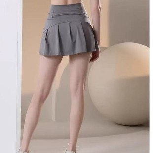 Lulu Original Label Same Style Yoga Spring and Summer Short Skirt Anti-Exposure Fitness High Waist Sports Quick-Drying Training Tennis Pleated Skirt