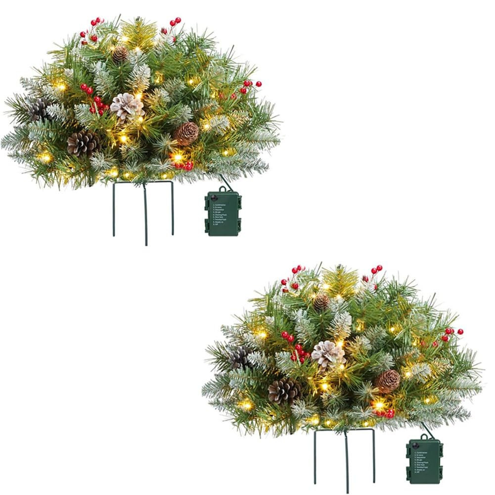 녹색 40cm 스프레이 화이트 PVC 혼합 스타일 (2개입)