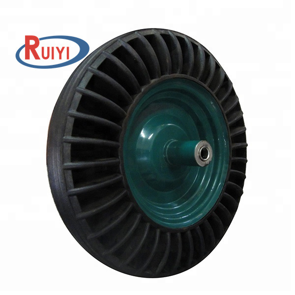 青岛防扎工具车轮胎铁轮辐 14x3.50-8手推车轮子 橡胶实心轮胎