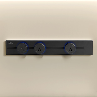 Mobile Rail Socket Aluminum Alloy Surface-Mounted Sliding Socket USB Interface Fast Charging A+C Black 110-250V