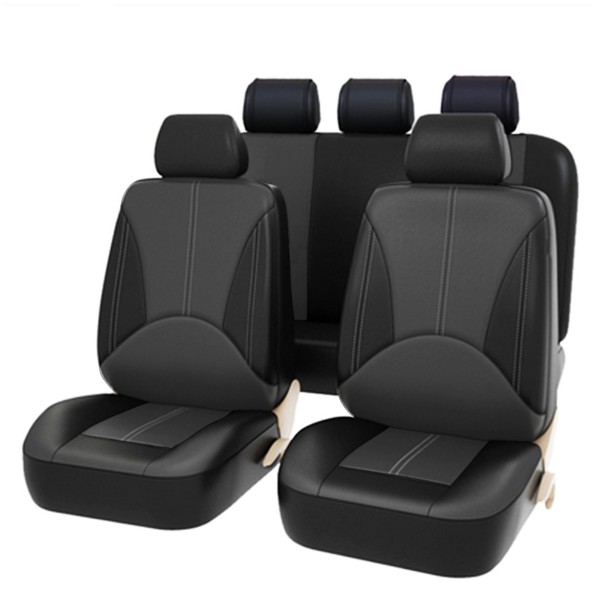 Universal Car Seat Covers, Spliced Leather, Pu Leather, Meike, Russia, Mexico, Usa, Temu, Foreign Trade Export