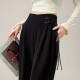 High Waist Narrow Wide Leg Pants Women's Spring and Autumn 2025 New Chinese Style National Style Buckle Design Dipped Pants