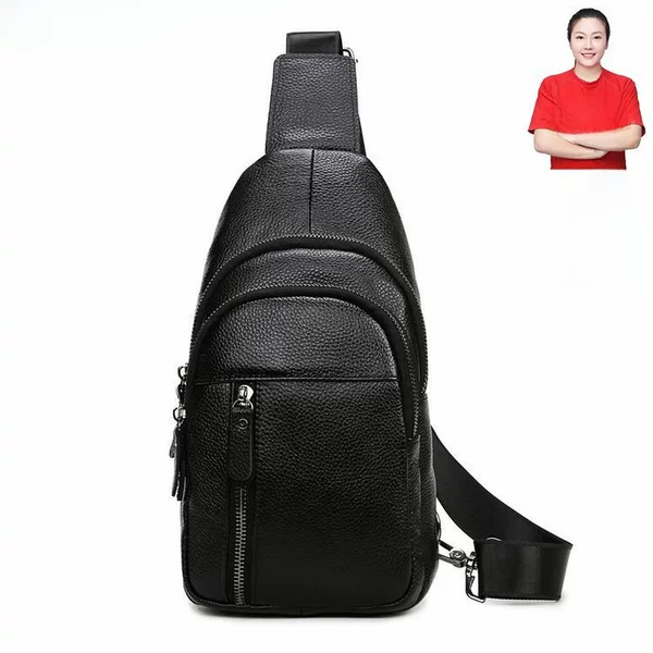 bags New Casual Men's Leather Bag Chest Bag Top Layer Cowhide Source Wholesale Crossbody Bag Men's Retro Shoulder Bag