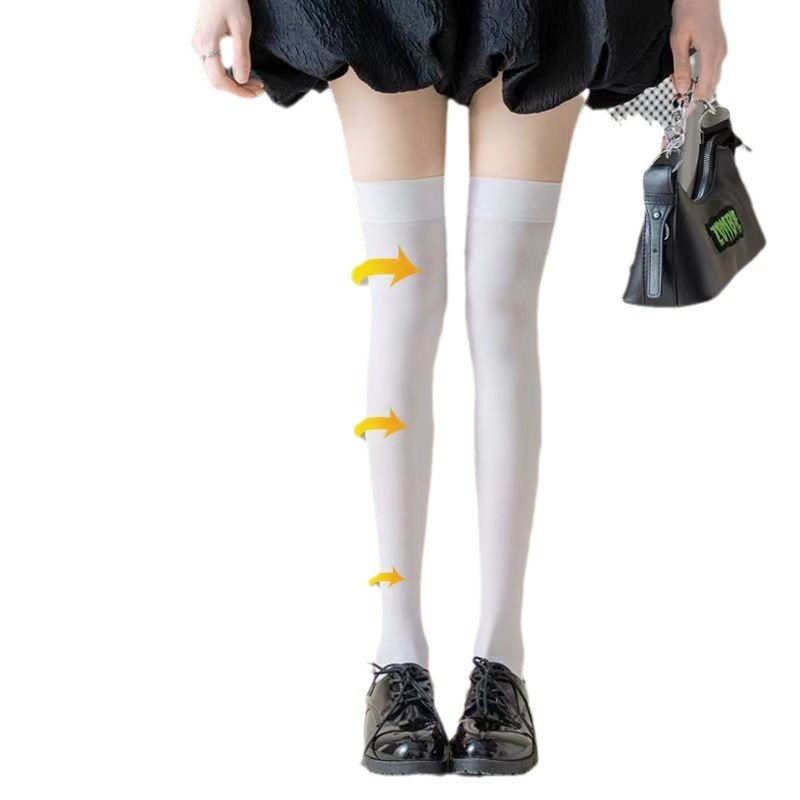 Tres pares envío gratis calcetines de pantorrilla de verano fino negro JK medias de presión flaco sobre la rodilla Calcetines de media pantorrilla