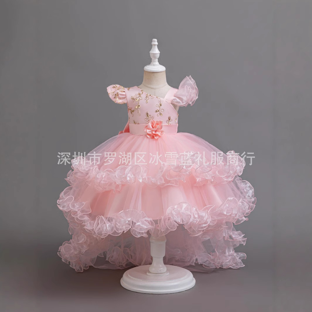 Amazon vestido de niñas vestido de princesa vestido de fiesta de cumpleaños vestido de piano espectáculo pastel de malla vestido de niños