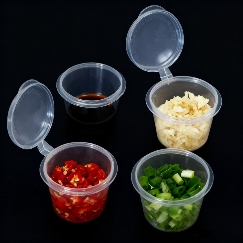 [] Sauce Cup Disposable Dipping Box Packing Box Chili Oil Sauce Box Seasoning Packaging
