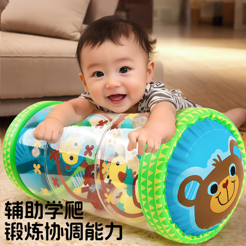 Infant Inflatable Tumble Drum Rattles Toy for 0-1 Year Old Baby Walking Guidance 6-8 Months Intelligent Early Education Training