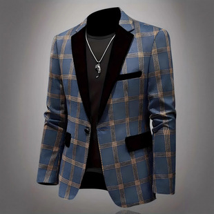 Men's Spring and Autumn New Tops Korean Style Trendy Youth Single Suit Slim Casual Handsome Small Suit Jacket Trendy