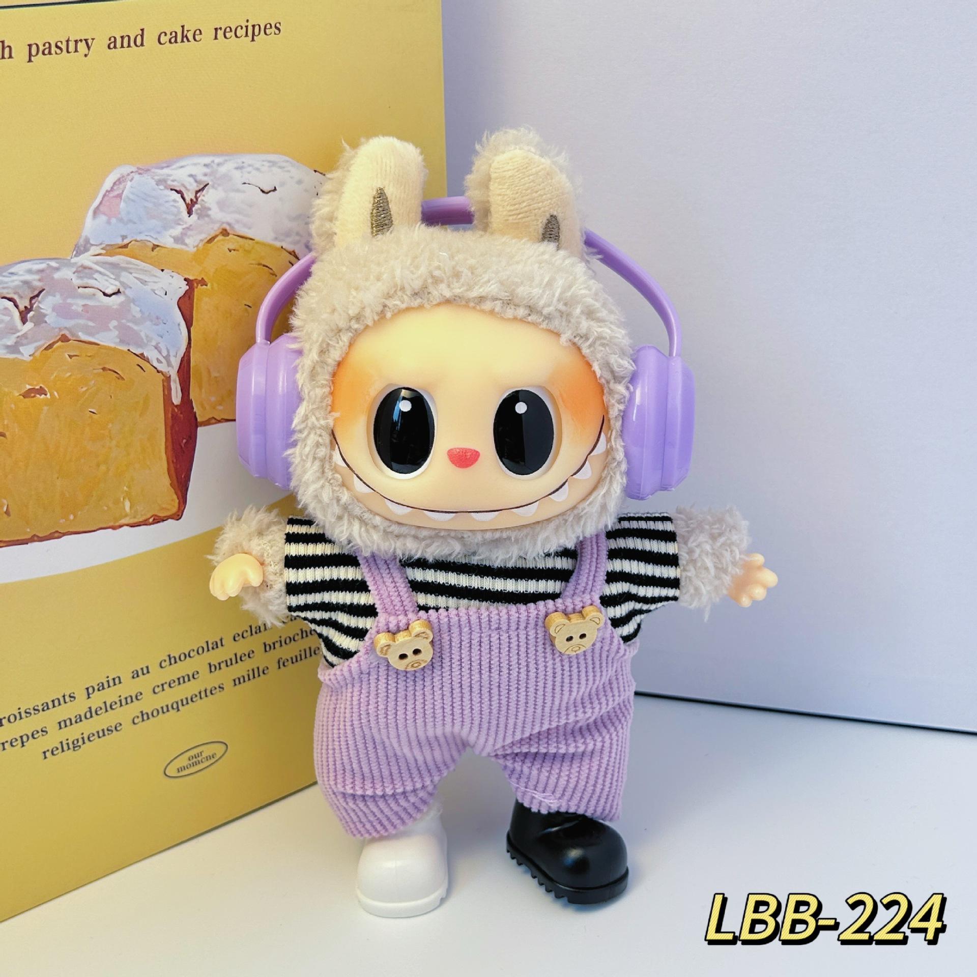 Labu bob11 ropa de muñeca labubu 15cm muñeca de marea osos pantalones 10cm conjunto bjd image 17