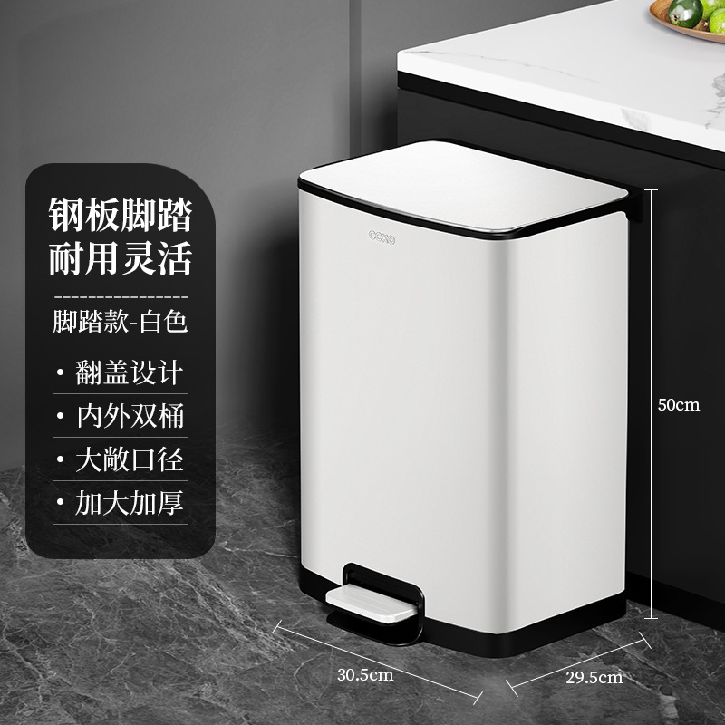 CCKO casera de acero inoxidable basura sala de estar cocina de alto valor con cubierta de la oficina pedal inodoro inodoro cubo