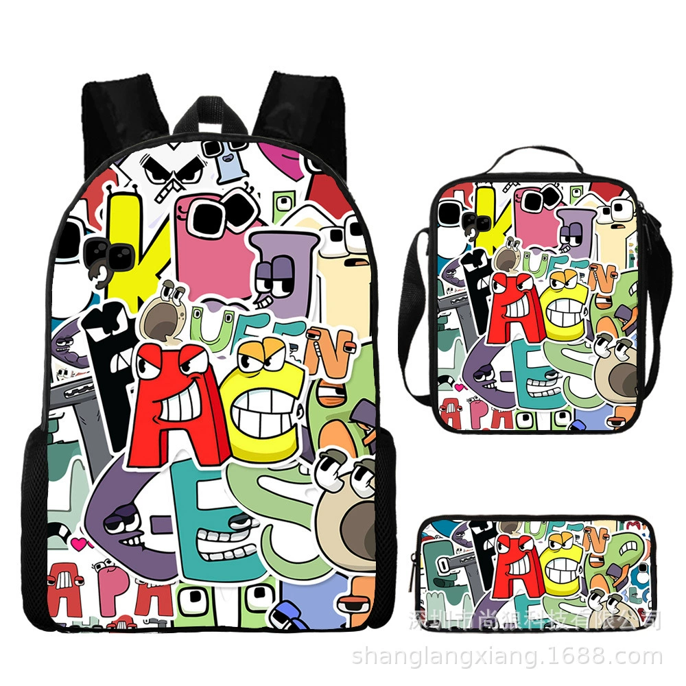 Amazon Backpack Letter Legend Cartoon Digital Printing Primary and Middle School Bag Alphabet Lore shoulder bag