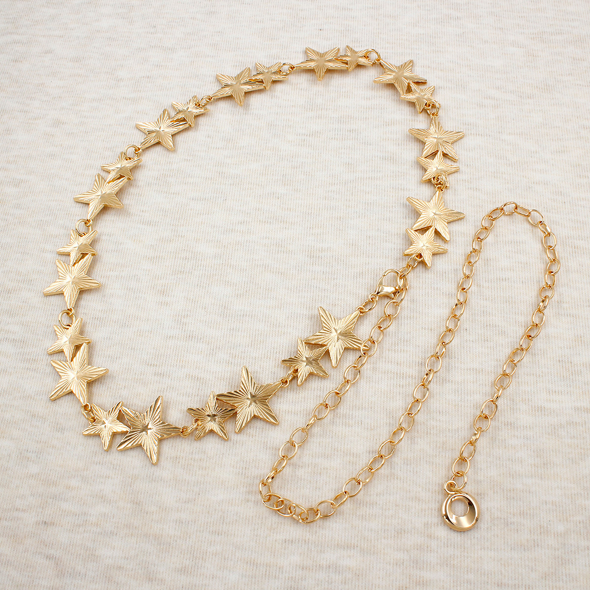 Vintage Metall Pentagramm Taille europäischen und amerikanischen minimalistischen Stil Mode vielseitig Kleid Gürtel Kette Zubehör_voghion.com