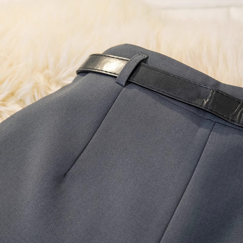 Quần short vest nữ cạp cao dáng chữ A ống rộng size lớn — Màu đen (thắt lưng miễn phí) chi tiết 9