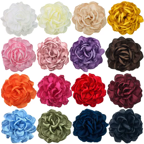 In-Stock 9cm Satin Burnt Edge Floral Clothing Accessories Flowers Cross-Border E-Commerce Supply Manufacturer Direct Sales Headwear DIY Accessories