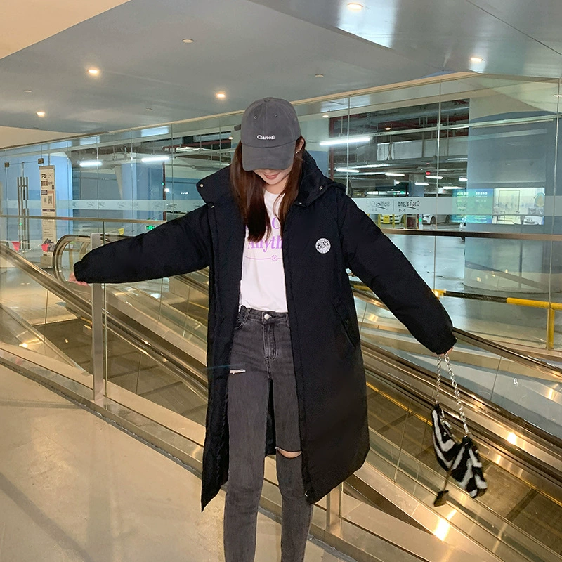 Пуховик средней длины с хлопковой подкладкой, Женская мода выше колена, новинка 2022, теплая куртка с хлопковой подкладкой, утепленная куртка в Корейском стиле, внешняя торговля Оригинальный заказ