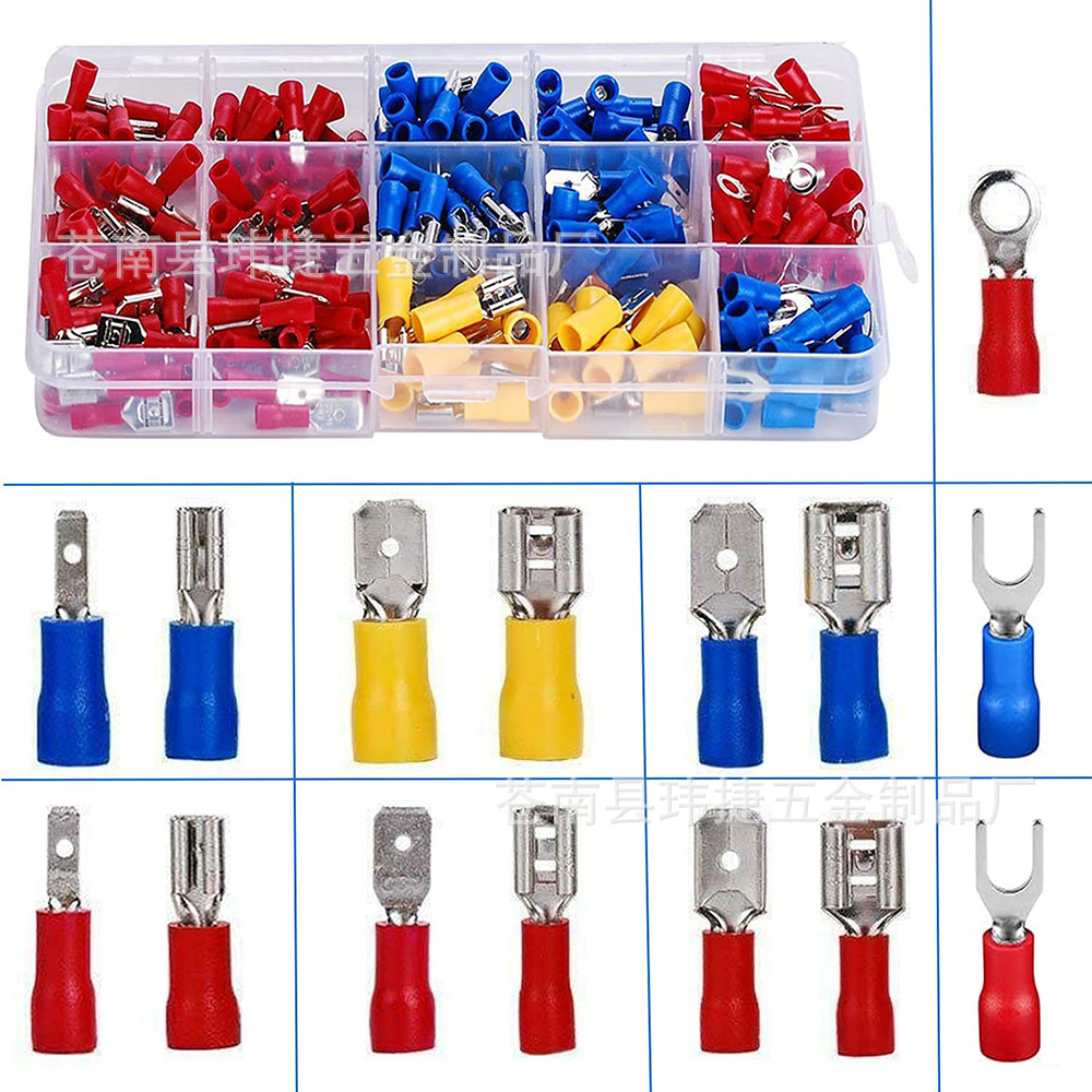 Of280pcs Boxed Cold-pressed Terminals,Pre-ulated Terminal Blocks,Copper Terminal Combinations